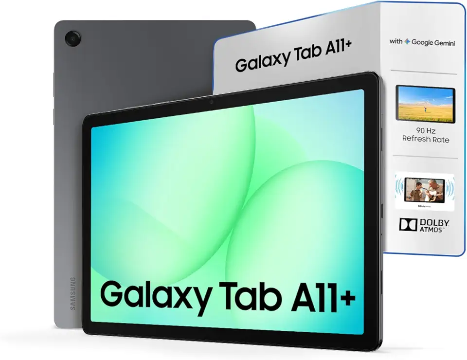 Samsung Galaxy Tab A11+ Plus 2026 (256 GB, 8 GB, apenas Wi-Fi) Tablet Android 16 de 11 polegadas 90 Hz, bateria para o dia todo, Octa-Core (4 nm), 4 alto-falantes, modelo internacional X230 | Pacote