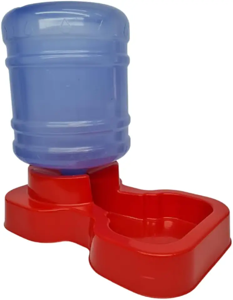 Bebedouro Pet Automático Grande Porte Com Bombona Galão de 10 Litros Cães e Gatos (Vermelho)