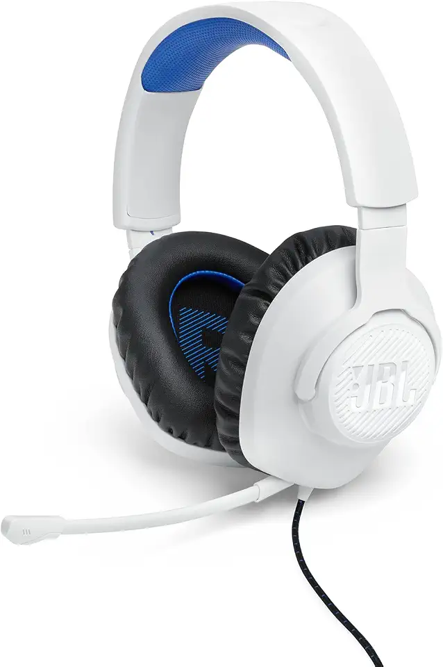 JBL, Fone de Ouvido Com Fio, JBL, QuantumSOUND 100P, Headset Gamer, Over Ear, Microfone Removível - Branco