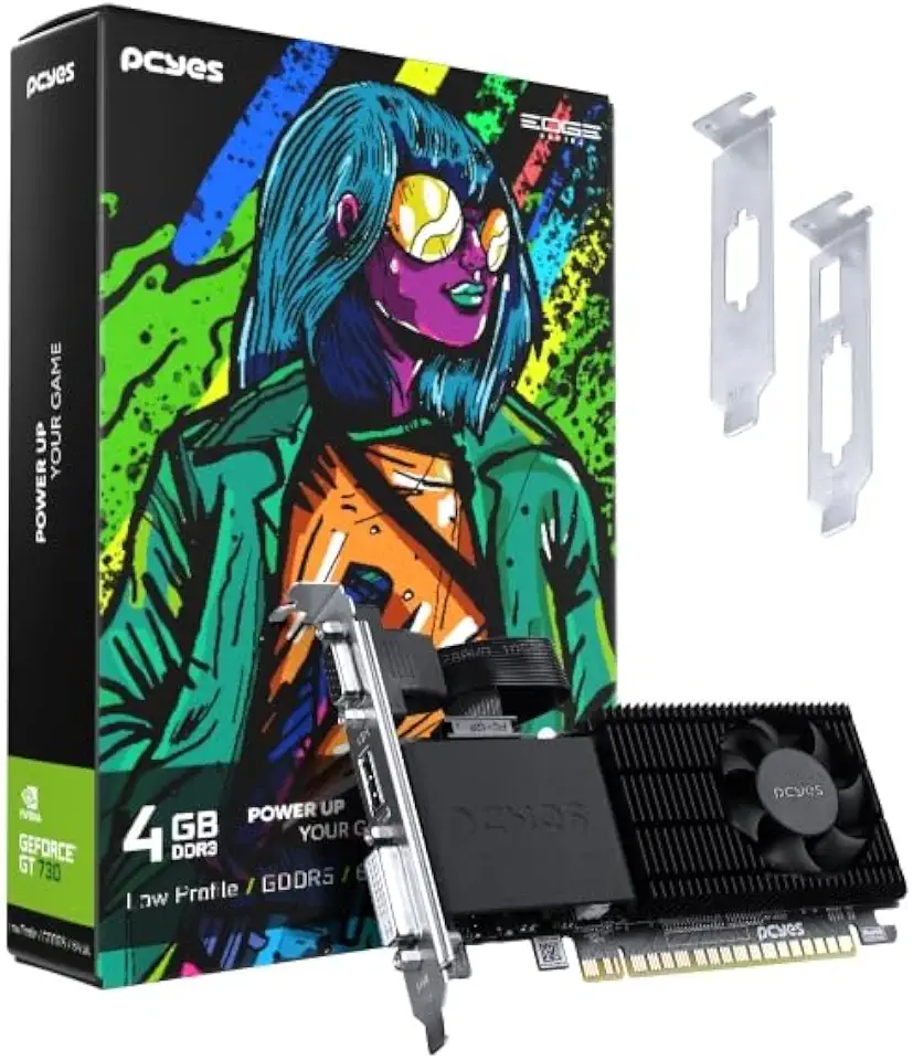 PCYES GPU NVIDIA GEFORCE GT730 4GB DDR5 64 BITS PROJETO EDGE LOW PROFILE SINGLE FAN - PVGT730GB4PE