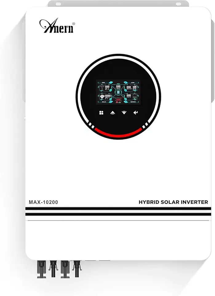 Anern Inversor Híbrido Solar de 10,2KW, 48V DC para 220V-230V AC Off Grid, Inversor Solar de Onda Senoidal Pura com Controlador de Carga MPPT de 160A, Funciona com Bateria de Chumbo-Ácido e Lítio