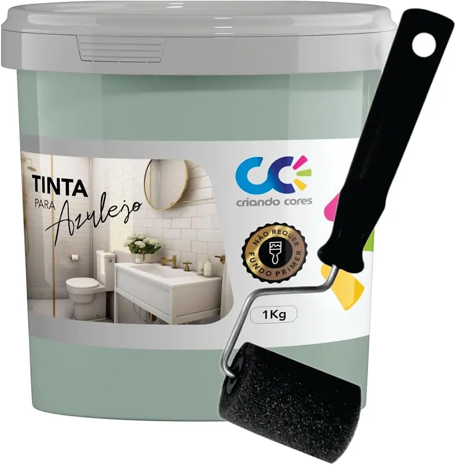 Tinta para Azulejo Savana 1,0kg Base Água Fosca Alta Cobertura Sem Primer Secagem Rápida para Banheiro e Cozinha