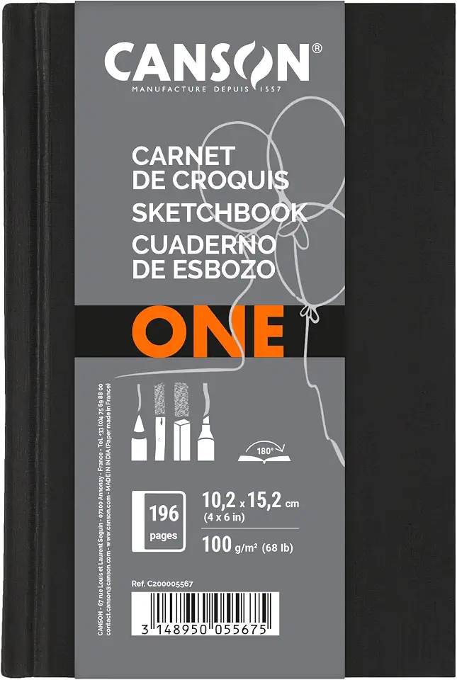 Sketchbook A6 100g/m², Canson, ArTBook One, 98 Folhas