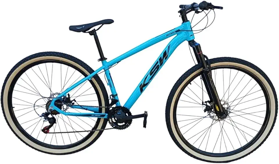 Bicicleta Aro 29 Ksw Adulto 21 velocidades Suspensão Dianteira 80mm Pneu Faixa Amarelo
