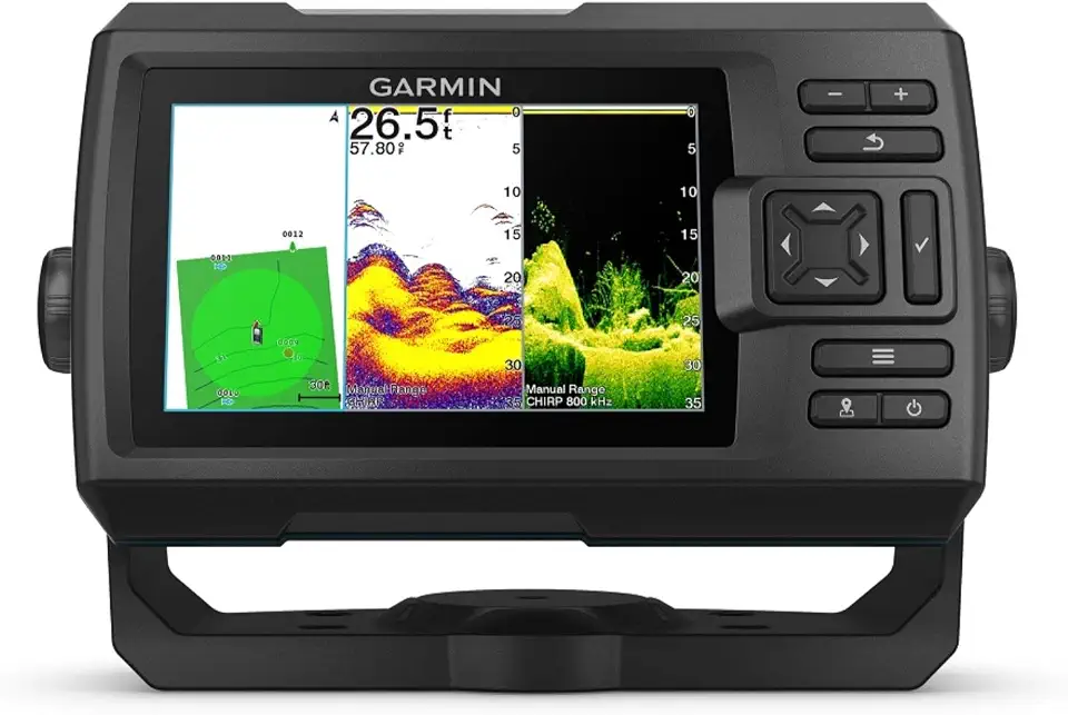 Garmin Striker Vivid 5: Localizador de Peixes de 5 Polegadas, Sonar Colorido, GPS, Montagem em Painel, 3.8 Libras