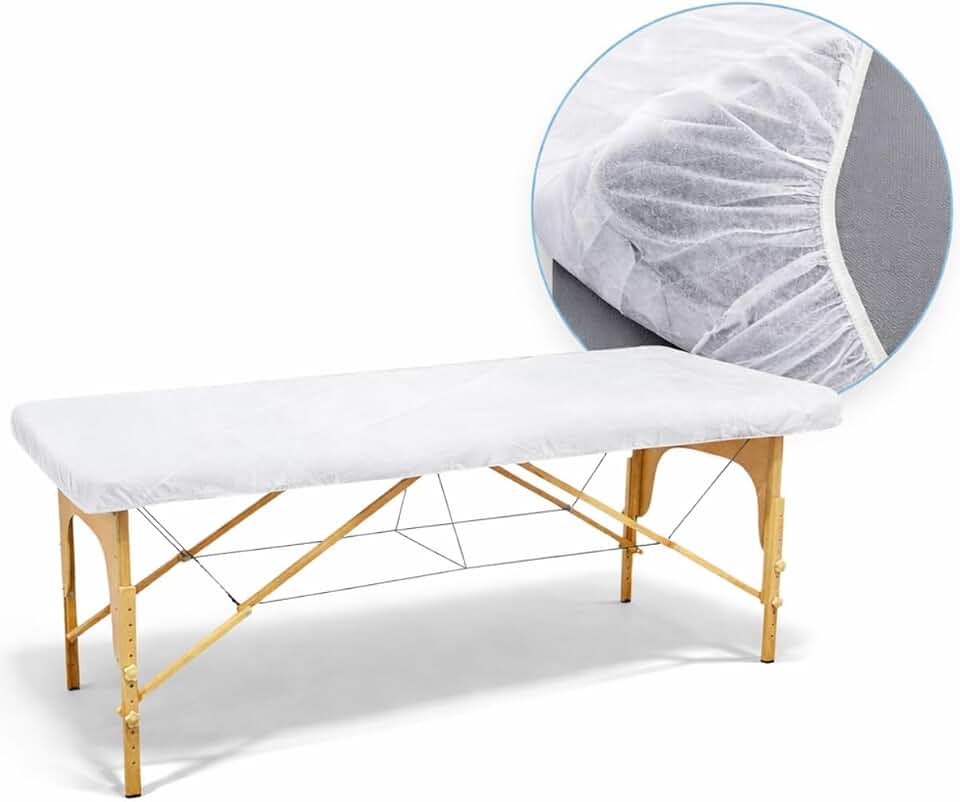Lençol Descartável Para Maca Sanfonado Pacote Com 10 Unidades TNT 2,00m x 0,90m Branco Para Odontologia Clinicas de Estética Laboratórios