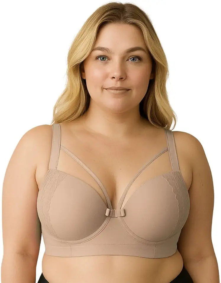 Sutiã Plus Size Bojão Tiras Terra e Mar Soutien Reforçado Strappy