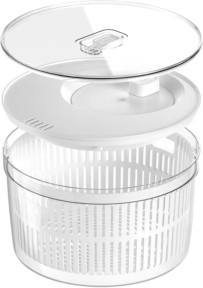 Ou Kit Organizador e Secador de Saladas 5,5L Natural Linha Clear Fresh