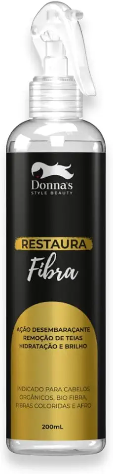 Desembaraçante Restaura Fibra Para Cabelos Orgânicos, Bio Proteína e Apliques Mega Hair - Donna's 200ml | Hidratação, Controle de Frizz, Remoção de Teias e Proteção UV
