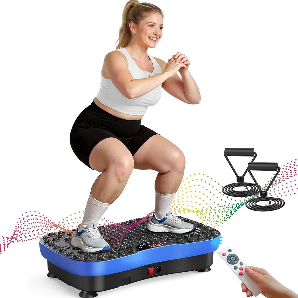 AXV Plataforma Vibratória Exercícios Físicos, Aparelho Vibratório para Treino de Corpo Inteiro, Suporte Vibratório, Prancha de Ginástica para Emagrecimento E Queima de Gordura, para Homens E Mulheres