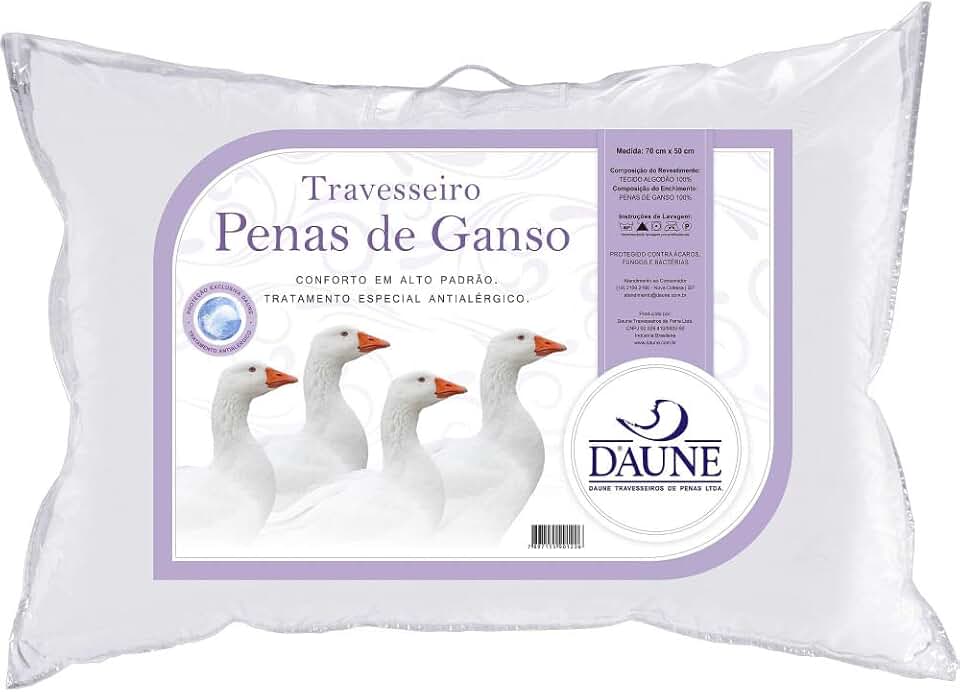 Travesseiro 50x70 100% Penas De Ganso Daune