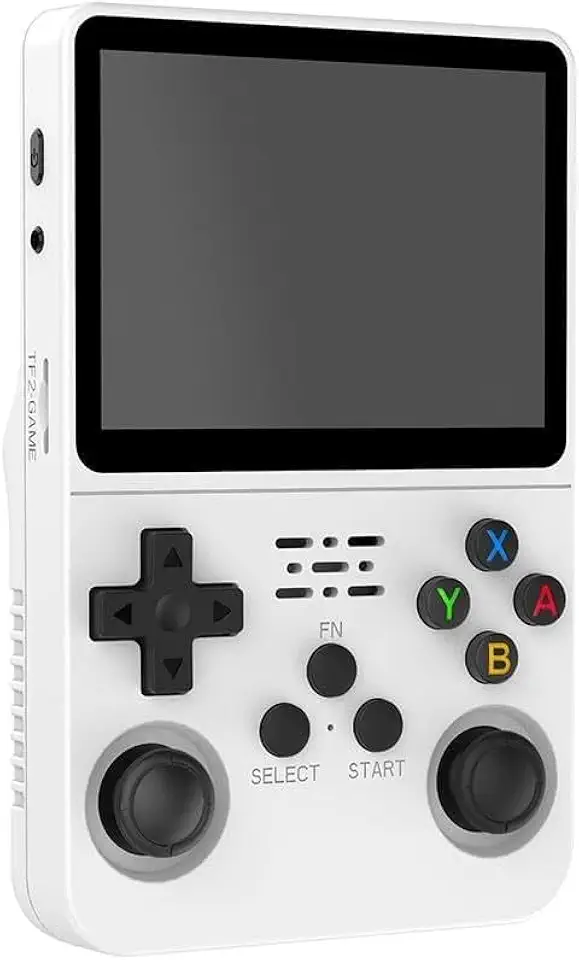 Console de jogos portátil retrô, console de videogame R36S de código aberto, sistema Linux, tela IPS de 3,5 polegadas, reprodutor de vídeo de bolso portátil com cartão TF 64G / 128G / 316 ( Color : Wh
