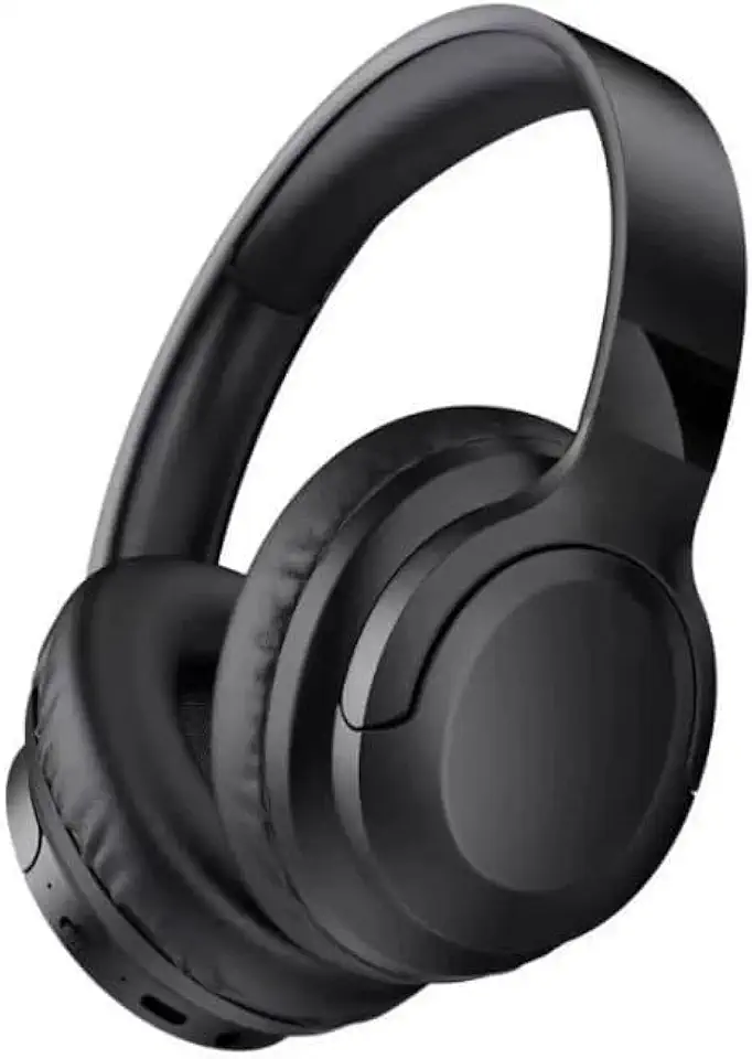 Fone de Ouvido Bluetooth 5.3 On-Ear – Headphone Sem Fio com Cancelamento de Ruído, Microfone Integrado, Ajustável e Dobrável – Ideal para Corrida, Academia, Android e iOS - Premium (Preto)