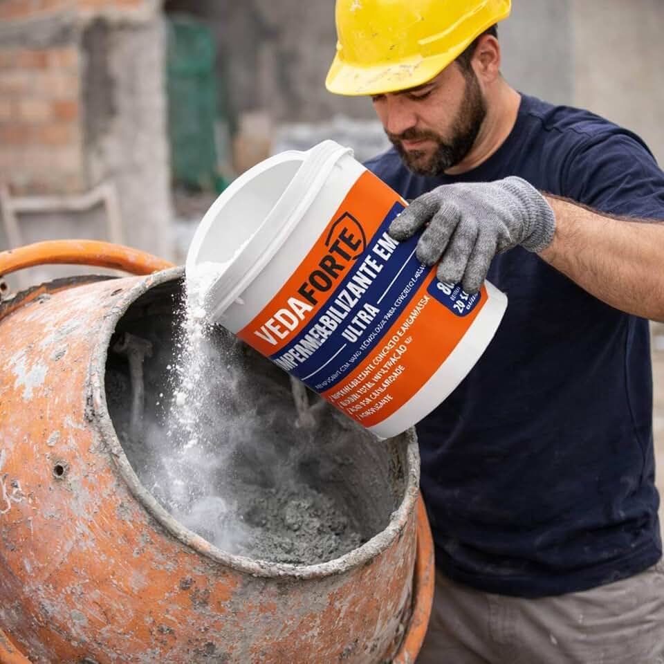 KIT 2 Impermeabilizante em Pó 800g Alta Performance – Aditivo para Concreto e Argamassa, Bloqueia Umidade e Infiltração, Resistente à Pressão Positiva e Negativa