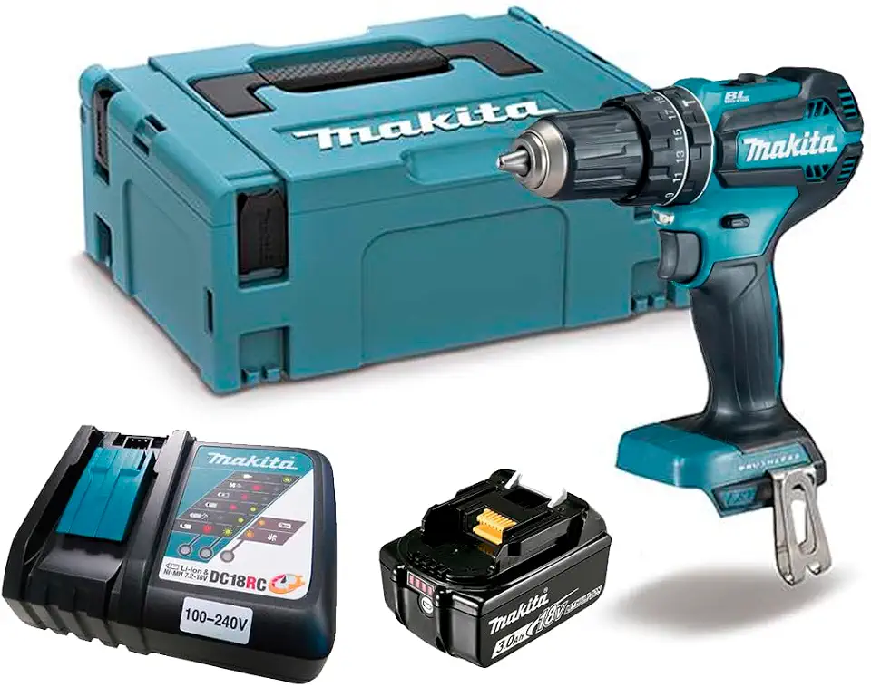 Parafusadeira e Furadeira de impacto Makita 18V Dhp485rf1j Maleta e 1 Bateria 3Ah