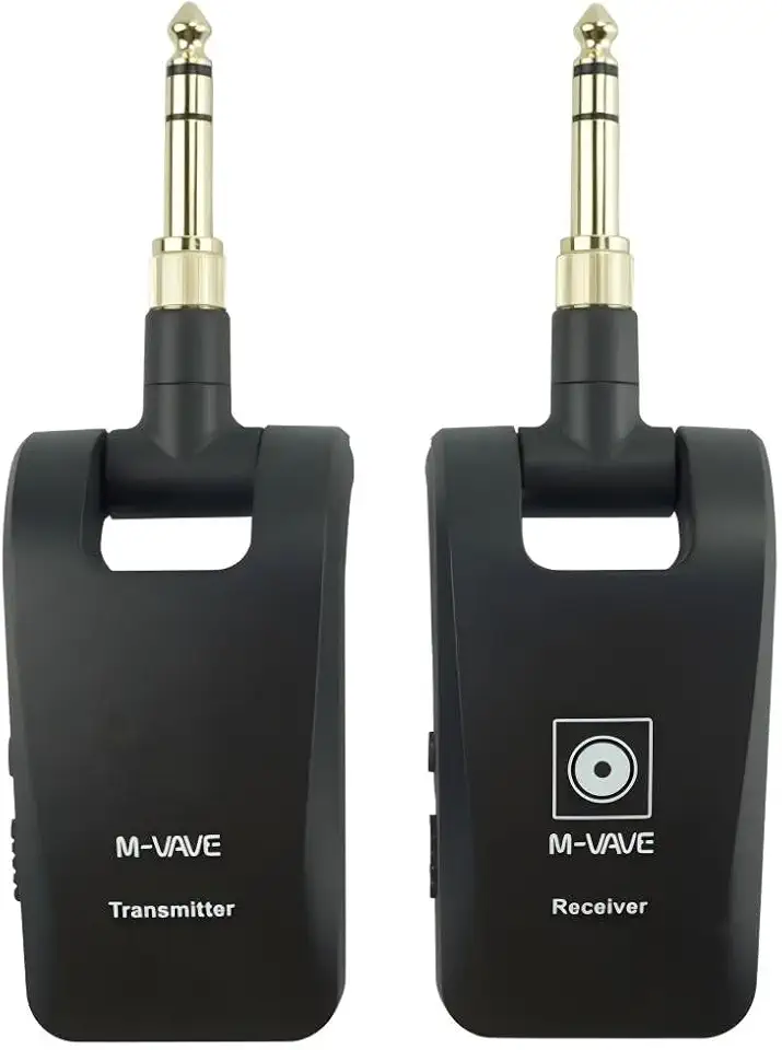 M-VAVE VEDO Sistema de Transmissão Sem Fio 2.4GHz para Instrumentos Musicais, Áudio 24bit/48KHz, Baixa Latência <12ms, Alcance de 30m, Bateria Recarregável, Conector Giratório 280°, Compatível Violão