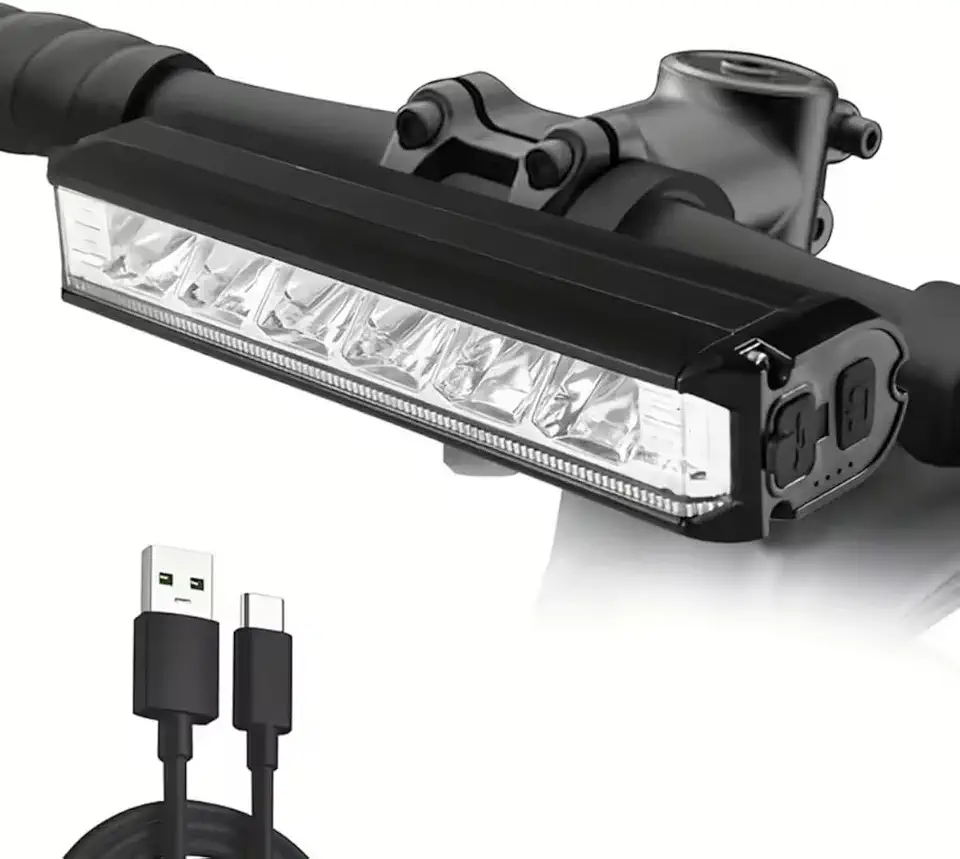 Farol de Bike com 6 leds e Barra de Led Luz Diurna Para Bicicleta, Luz de Bicicleta