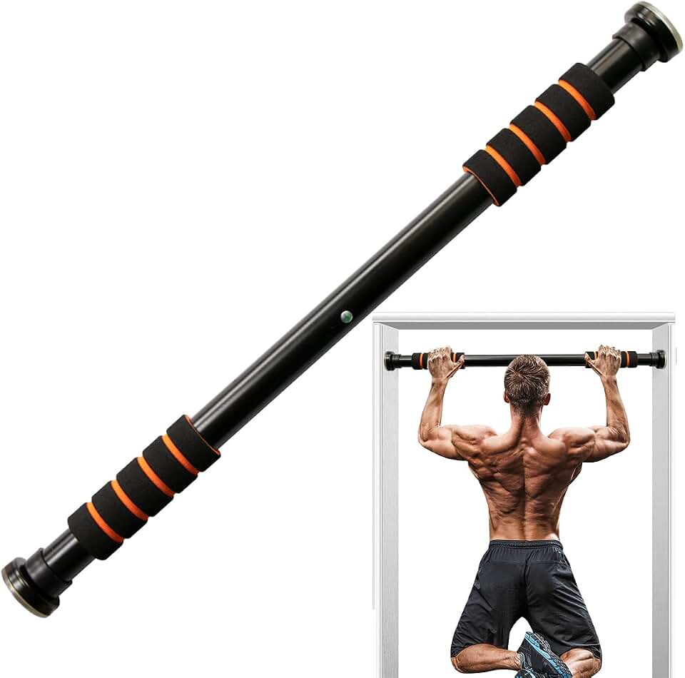 Barra Fixa De Porta Para Exercícios Ajustável 63 A 96 CM(Preto) | Resistente