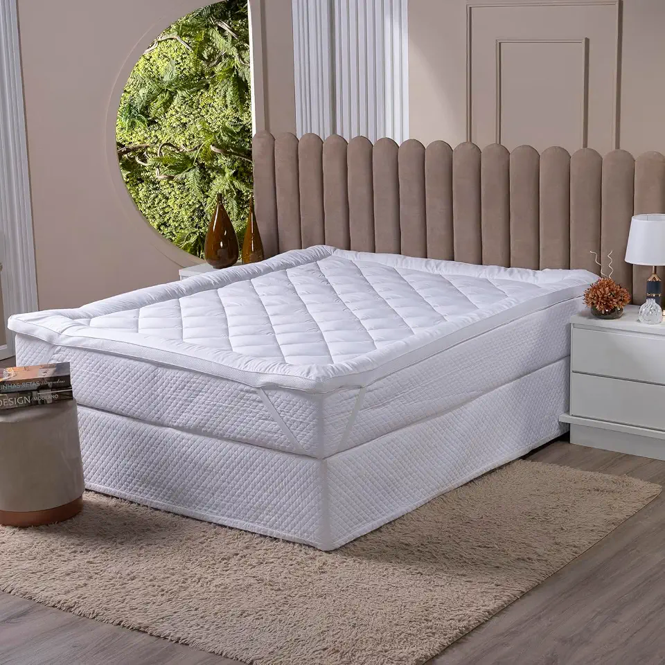 Pillow Top Casal Queen 400 Fios Micropercal – Enchimento Grosso 600g/m², Antipilling, Respirável, Com Elástico nos 4 Cantos e Qualidade Premium Protetor de Colchão