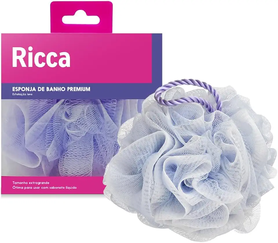 RICCA ESPONJA DE BANHO PREMIUM EXTRAGRANDE LILAS