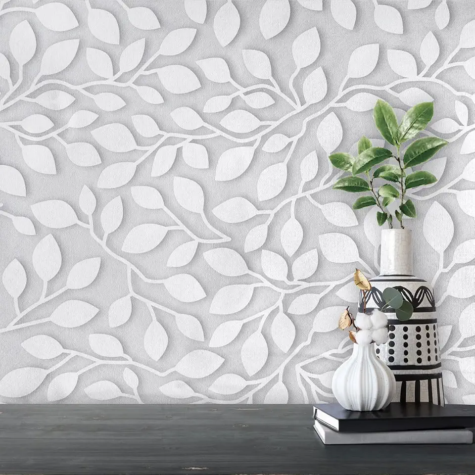 Papel de Parede Adesivo Floral Lavável Flor Adesivo Rolo 5 Metros (Folhas 3D)