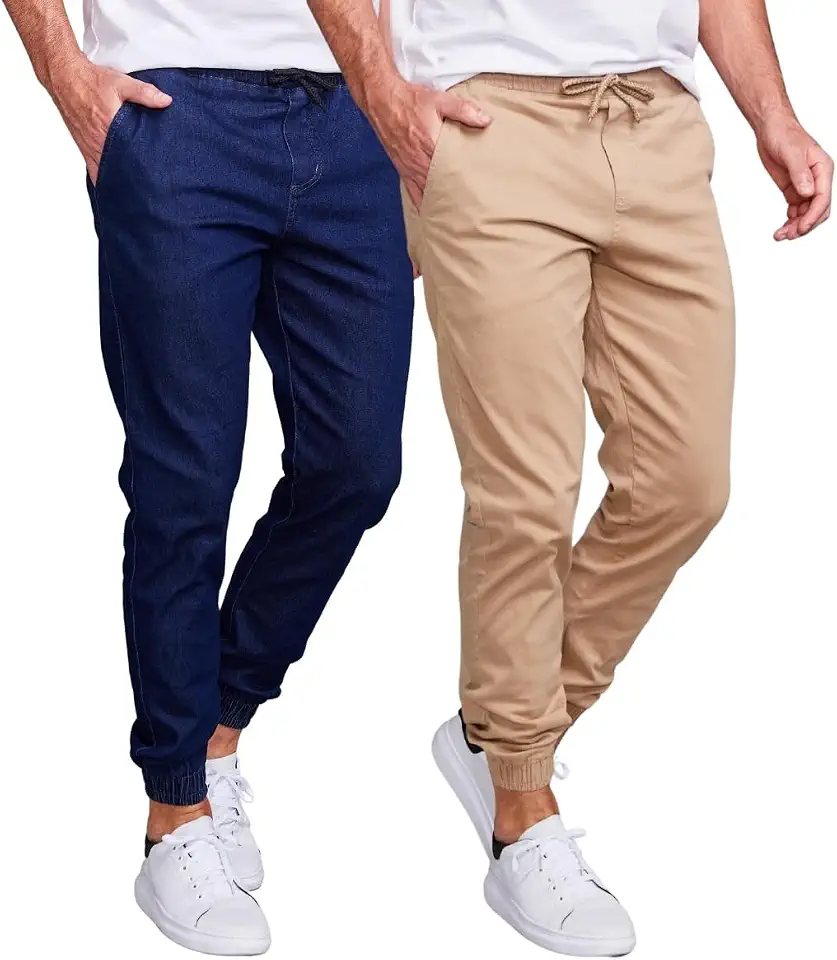 Kit 2 Calça Jeans Masculina Jogger Com Punho