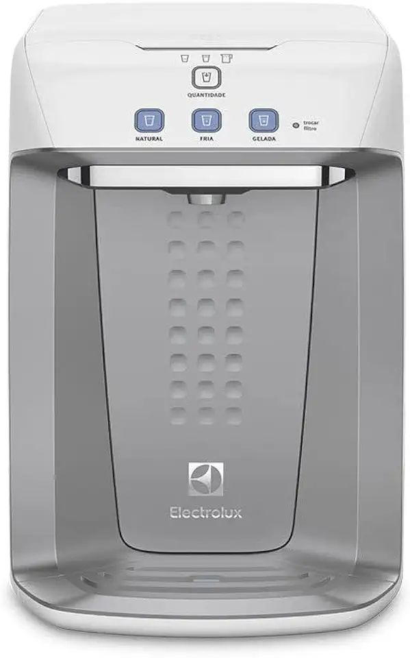 Electrolux Purificador de Água Gelada Fria e Natural Elétrico Compacto Eletronico placa Alerta troca de Filtro refil 12 meses ou 3000l Painel Touch Bivolt Branco PA21G