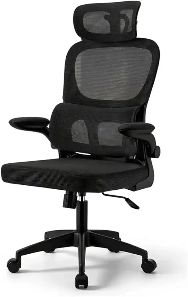 Cadeira de Escritório Ergonômica Suporte Lombar Independente Ajustável Tela Respirável Encosto de Cabeça Regulável Altura Ajustável Resistente Premium