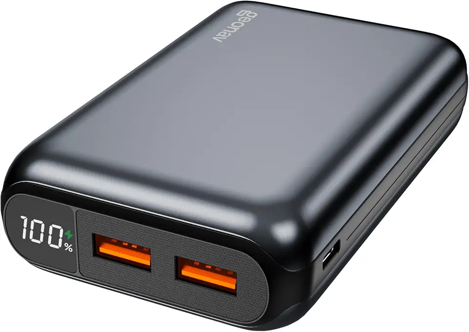 Geonav Power Bank, Carregador Portátil Universal 20.000mAh, USB-A (até 18W) + USB-C (até 20W), Compacto, Carregamento Rápido, Pass Through, Led Indicador de Bateria, PB20K20WSG, Cinza espacial