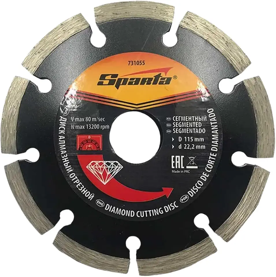 Disco de Corte Diamantado 115 mm – Segmentado, Corte Seco, Para Concreto, Granito e Mármore – Furo 22,2 mm – Alta Durabilidade e Performance