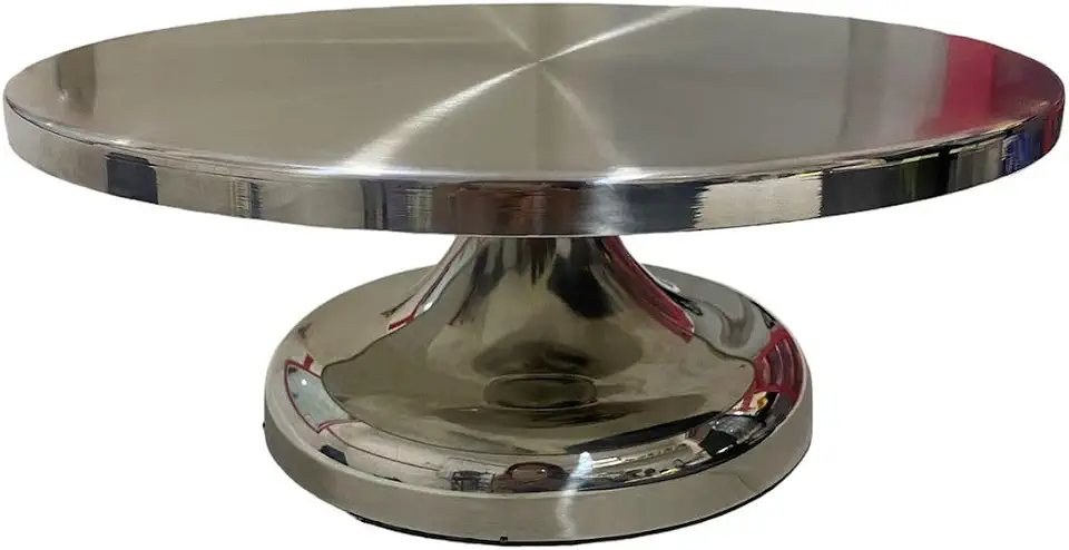 Bailarina Base Para Confeitar Bolo Torta Profissional Giratória Pesada Rolamento Duplo Blindado 31cm Totalmente Em Inox