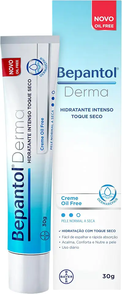 Bepantol Derma Toque Seco, Pele Normal a Seca, Hidratante Facial e Corporal, Bepantol Oil Free, 30g