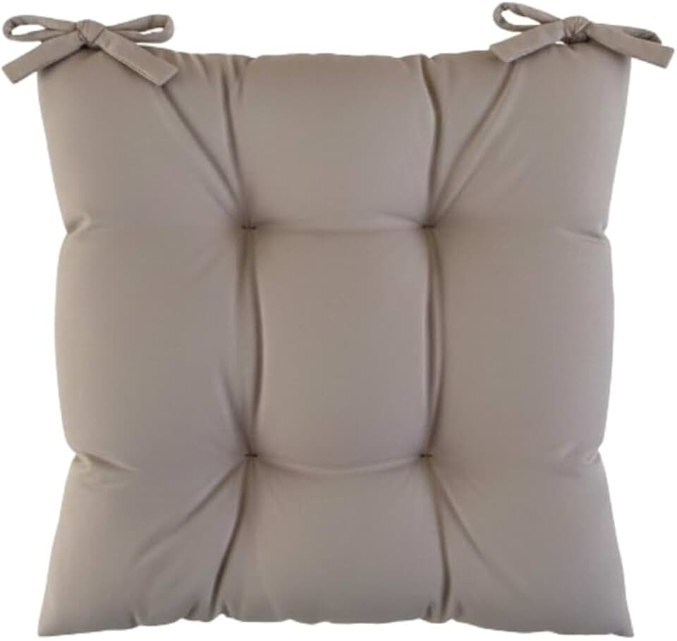 Assento Almofada Para Cadeira Poltrona Futon 40x40 Cm Com Fitinhas Para Amarrar Diversas Cores (Cinza)