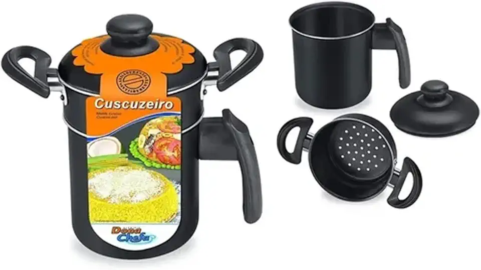 Cuscuzeiro Individual Dona Chefa Preto Pequeno