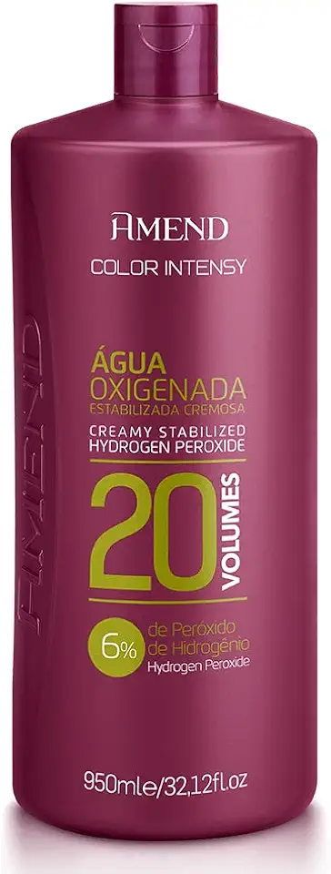 Água Oxigenada Cremosa Amend Color Intensy, Descolore E Auxilia No Tingimento Dos Cabelos, Uso Profissional, Promover A Oxidação Nos Processos De Coloração Ou Descoloração (20 Volumes, 950ml)