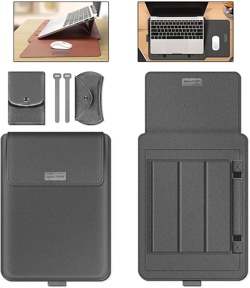 Capa Ergonômica para Notebook, 13-15,6 Polegadas, Mousepad Embutido e Elevação de Altura (Cinza, 13-14 Pol)