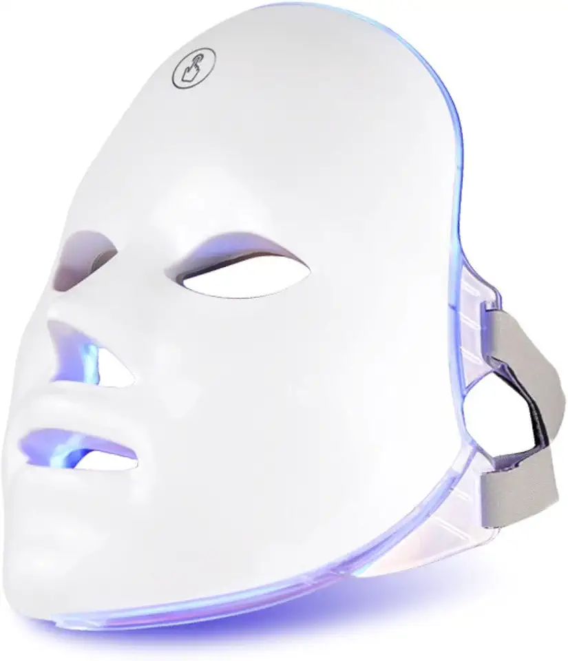Máscara LED Facial 7 Cores Recarregável – Fototerapia Profissional para Acne, Manchas, Anti-idade e Skincare