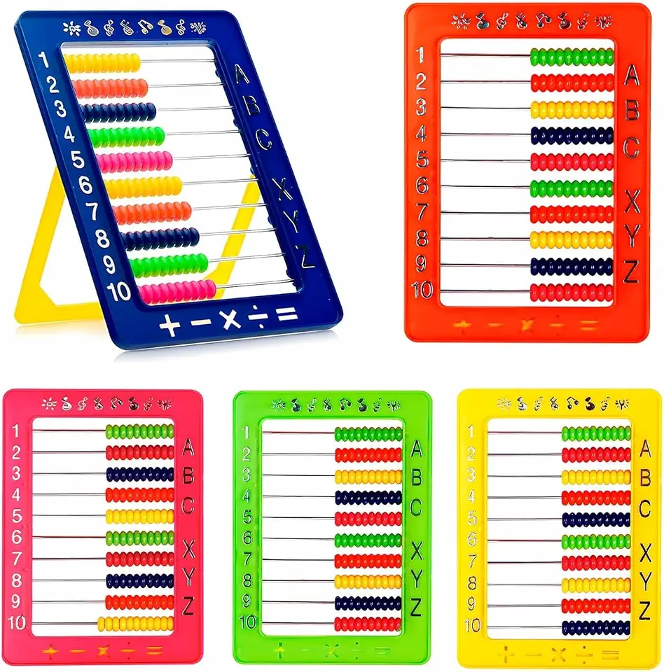 Ábaco Educativo Infantil, 13x18cm, 10 Hastes, Plástico, Cores Sortidas
