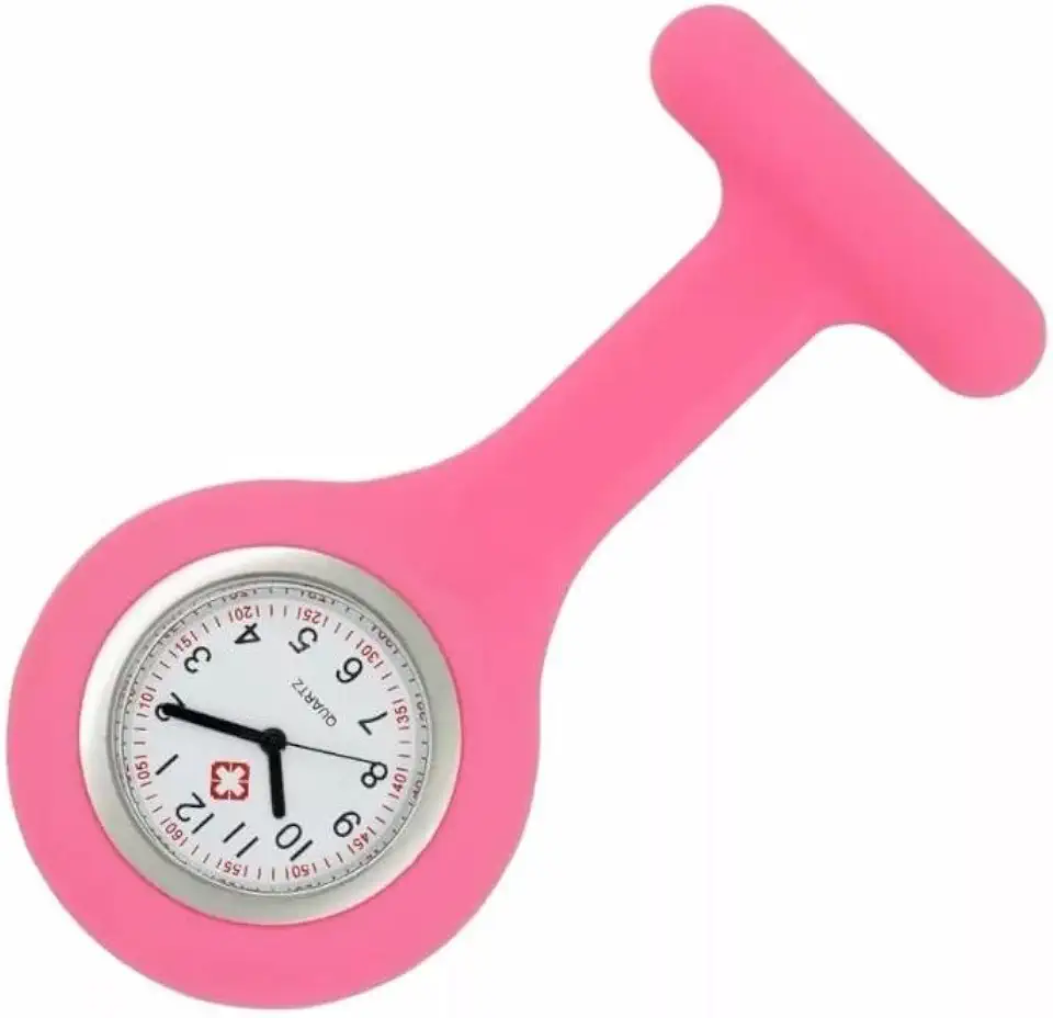 Relógio Lapela Para Jaleco Enfermagem Fisio - Marca Bioland (Rosa)