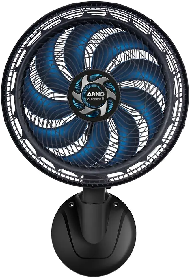 Ventilador de Parede Arno X-TREME 40cm VE9P, 160W, 9 Pás, Alcance 12m, Oscilação 80º, 3 Velocidades, Silencioso, Fácil Limpeza, 110V