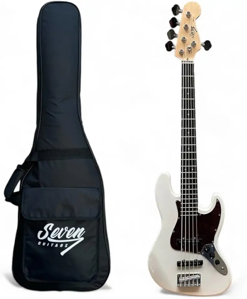 Contrabaixo Jazz Bass Seven 5 Cordas Sjb-57 WH Com Bag