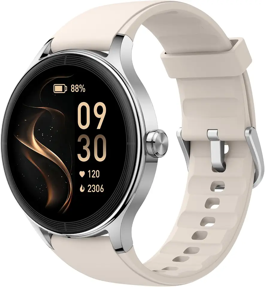 Bettdow SmartWatch, Relogio Smartwatch Feminino, 1.27" Ecrã tátil, à prova d'água IP68, 100+ Modos Esportivos, chamada Bluetooth, Compatível com Android iOS, voz por IA (Bege)
