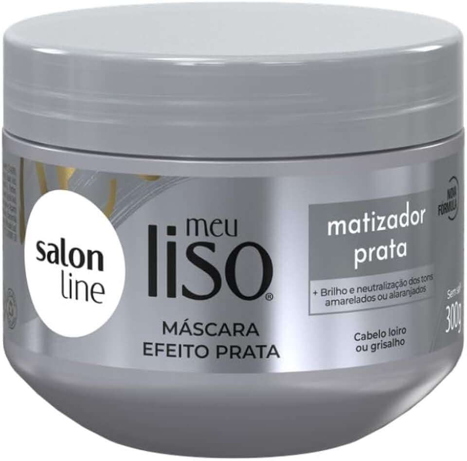 Salon Line, Máscara Matizadora, Meu Liso Prata, Vegano - Para Cabelos Lisos, 300g