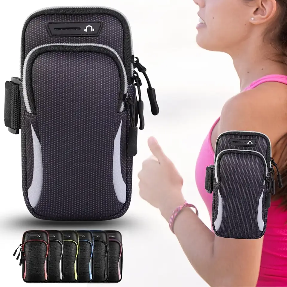 Braçadeira Esportiva Premium Suporte Braço Celular - Ideal para Treino Corrida Ciclismo (Cinza)