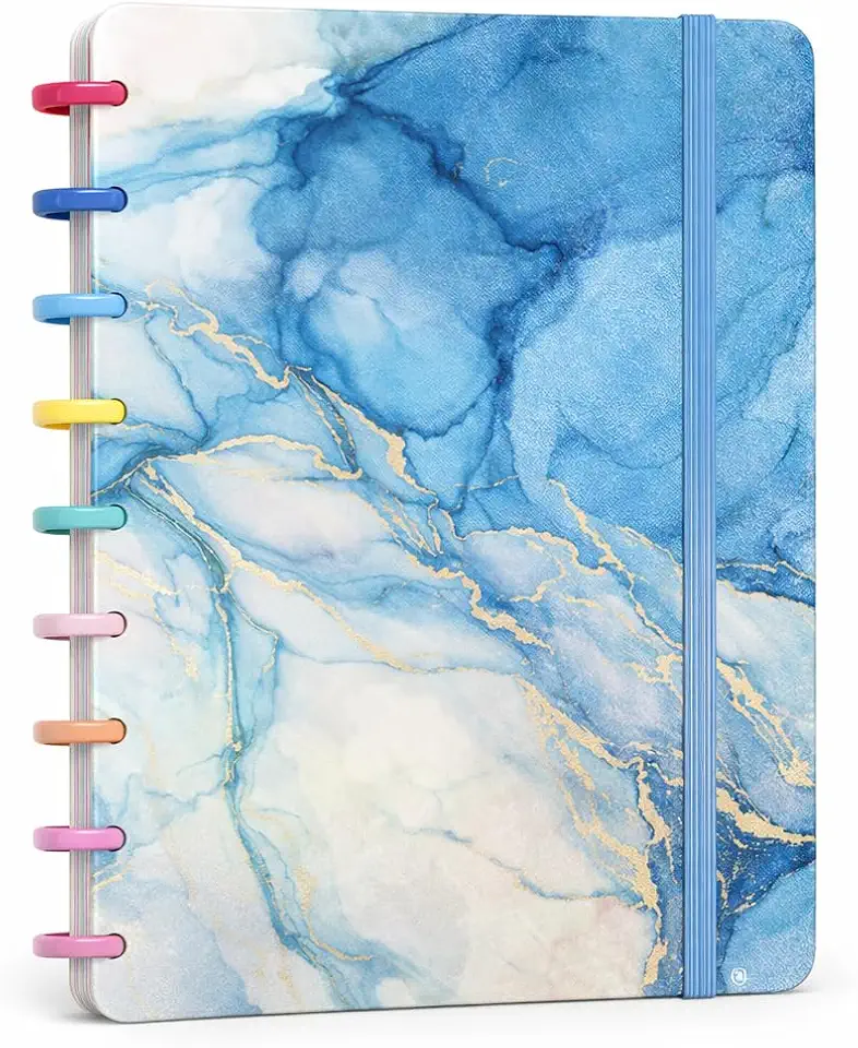 Caderno Inteligente 10 Discos Marmorizado Azul - Tamanho B5