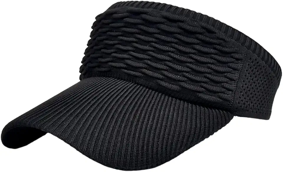 Visor Viseira Esportiva Feminina Aba Longa Corrida Praia Tenis Volei Piscina Proteção Solar Chapeu Ajustavel Rabo de Cavalo Acessorio Fitness Touca