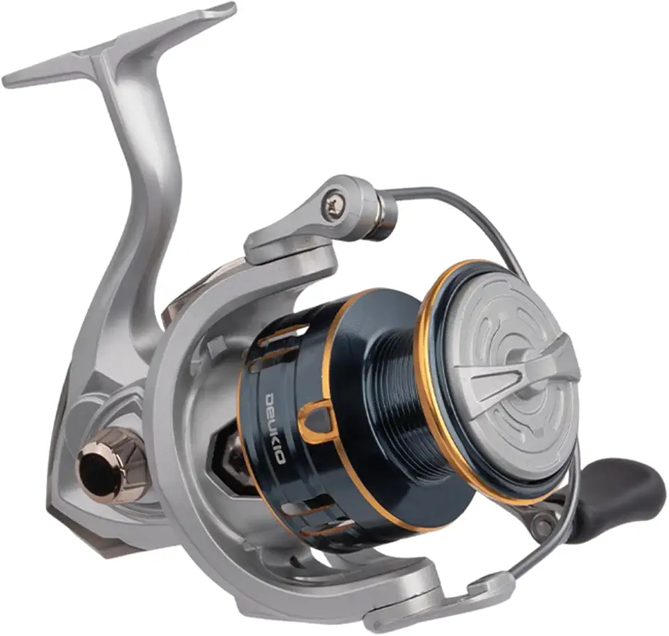 Carretilha de Pesca Molinete Profissional Braço de Metal Rosqueável e Guia Duplo de Deslizamento, Drag de Alta Resistência, Relação 5.2:1 para Pesca em Rios e Lagos