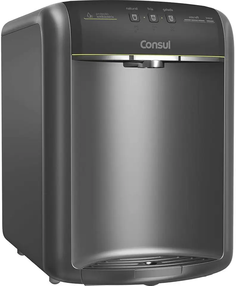 Purificador de Água Consul CPB36AF, com refrigeração por compressor e filtragem classe A - Titanium