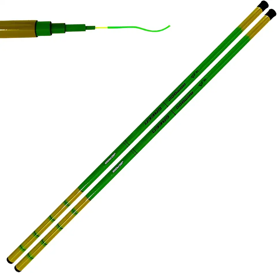Vara de Pesca Telescópica JP Bamboo Strong Green, 2 Unidades, Fibra de Vidro, Resistência 4kg, Ação Rápida