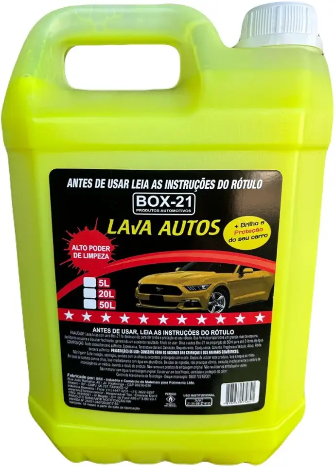 Shampoo Automotivo Detergente Carro Moto Com Cera 5 Litros